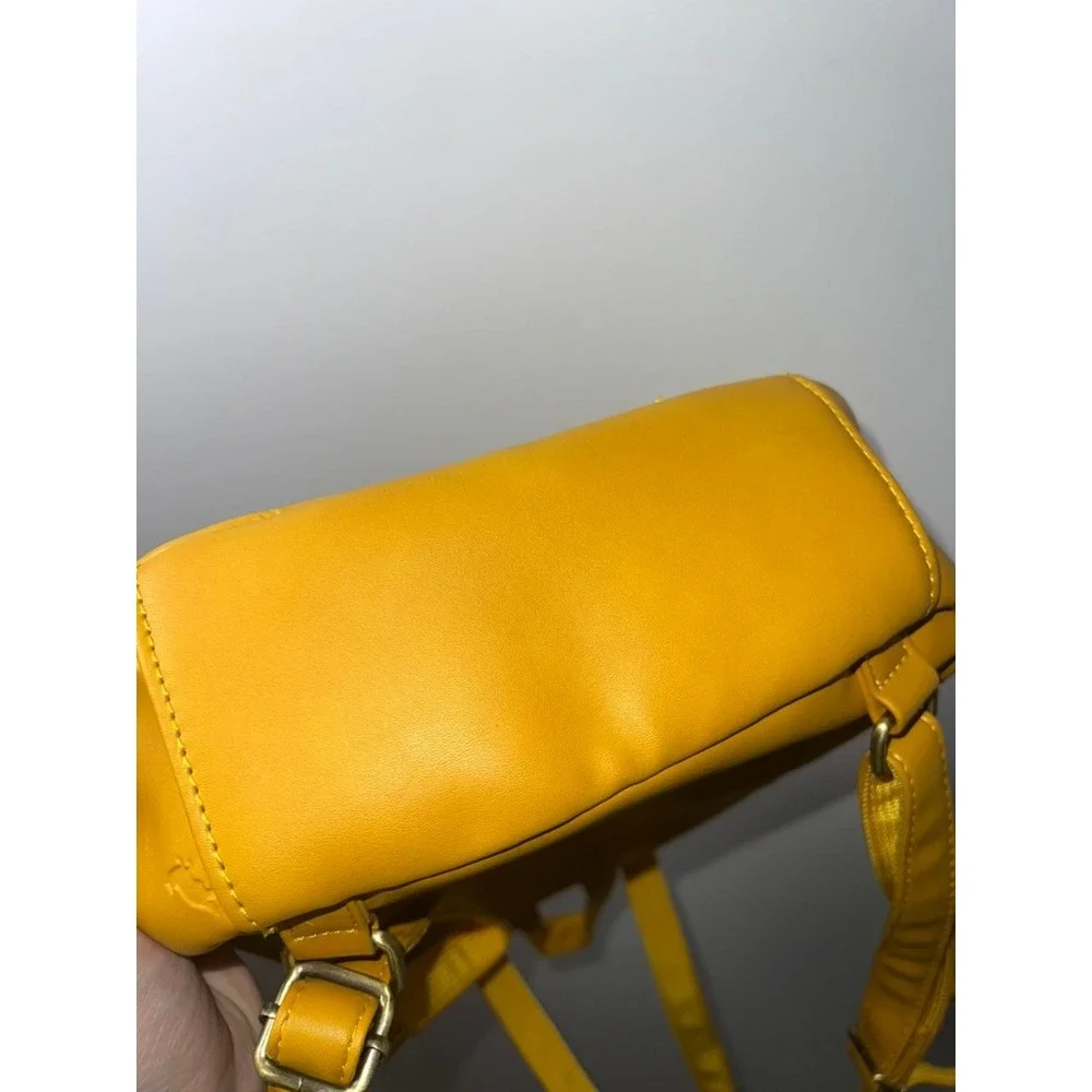 Bioworld Harry Potter Hufflepuff Mini Backpack‎ Bag Yellow Faux Leather Hogwarts